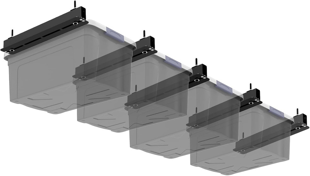 5 Pack Overhead Storage Rack, Ceiling Rack for Utility Bins Organization, Heavy