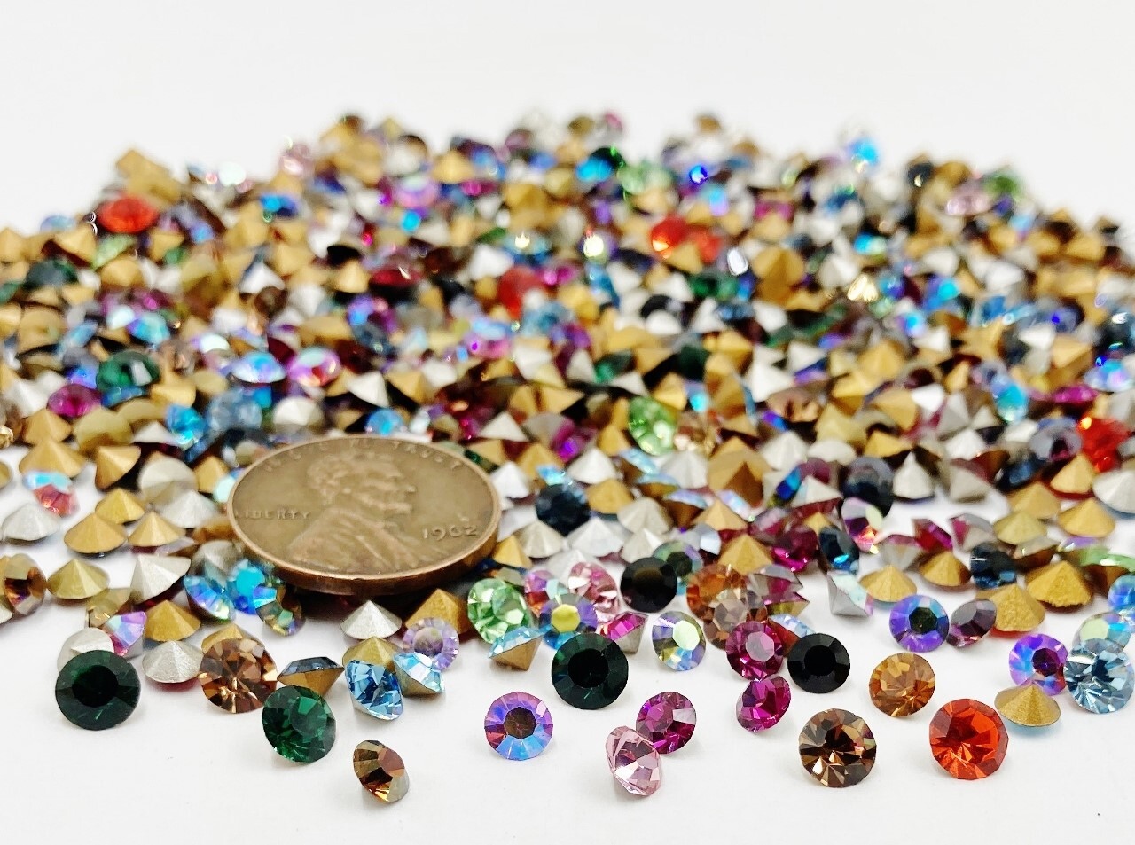 100 Vintage Swarovski Crystal 4mm. To 5mm. Rhinestones - Jewelry Repair J54