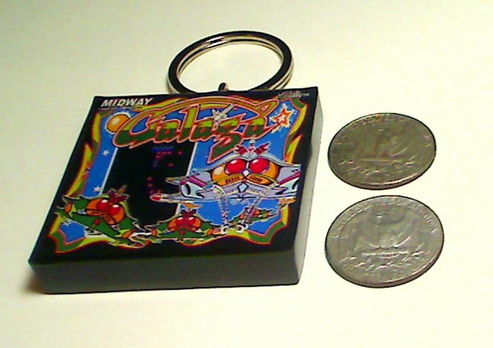 Galaga Arcade Coin Door accessory Keychain