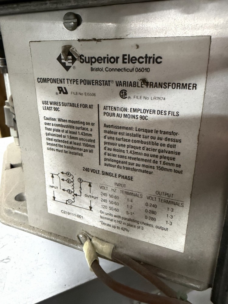 Superior Electric Powerstat 1296DU 280V Motor Driven Variable Transformer CUSTOM