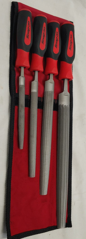 Snap-On 4pc Instinct Soft Grip Handle Half Round File Set - SGHBF400A