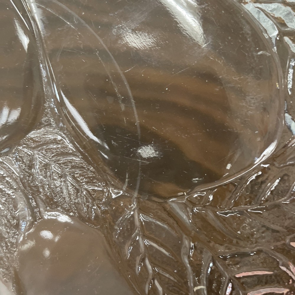 Clear Glass Serving Tray Pear Fruit Design