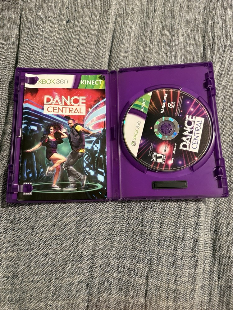 Microsoft Xbox 360 Kinect Sensor Black USB with Dance Central & Wipeout 2