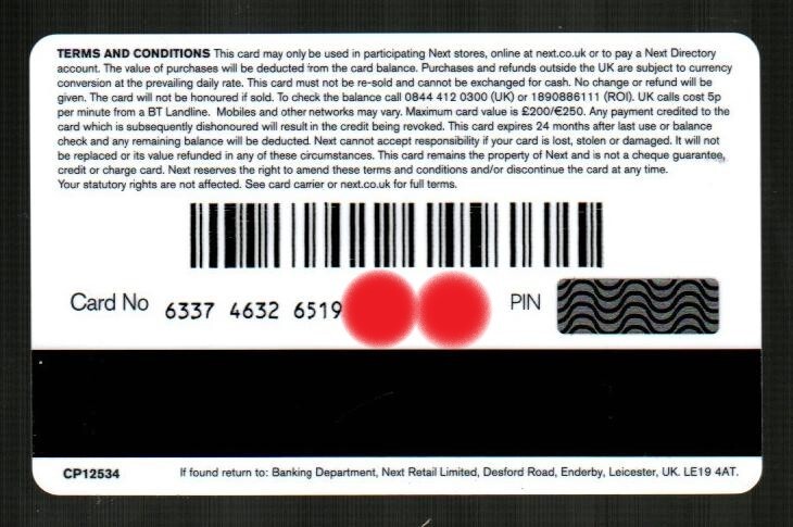 NEXT Colorful Flowers ( 2011 ) Gift Card ( $0 )