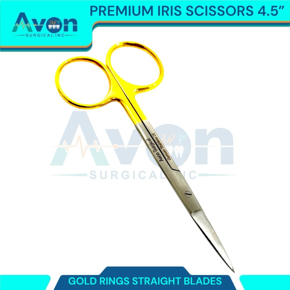 Premium Iris Scissors 4.5" w/ STR Sharp Points - Veterinary, Dental - Stainless