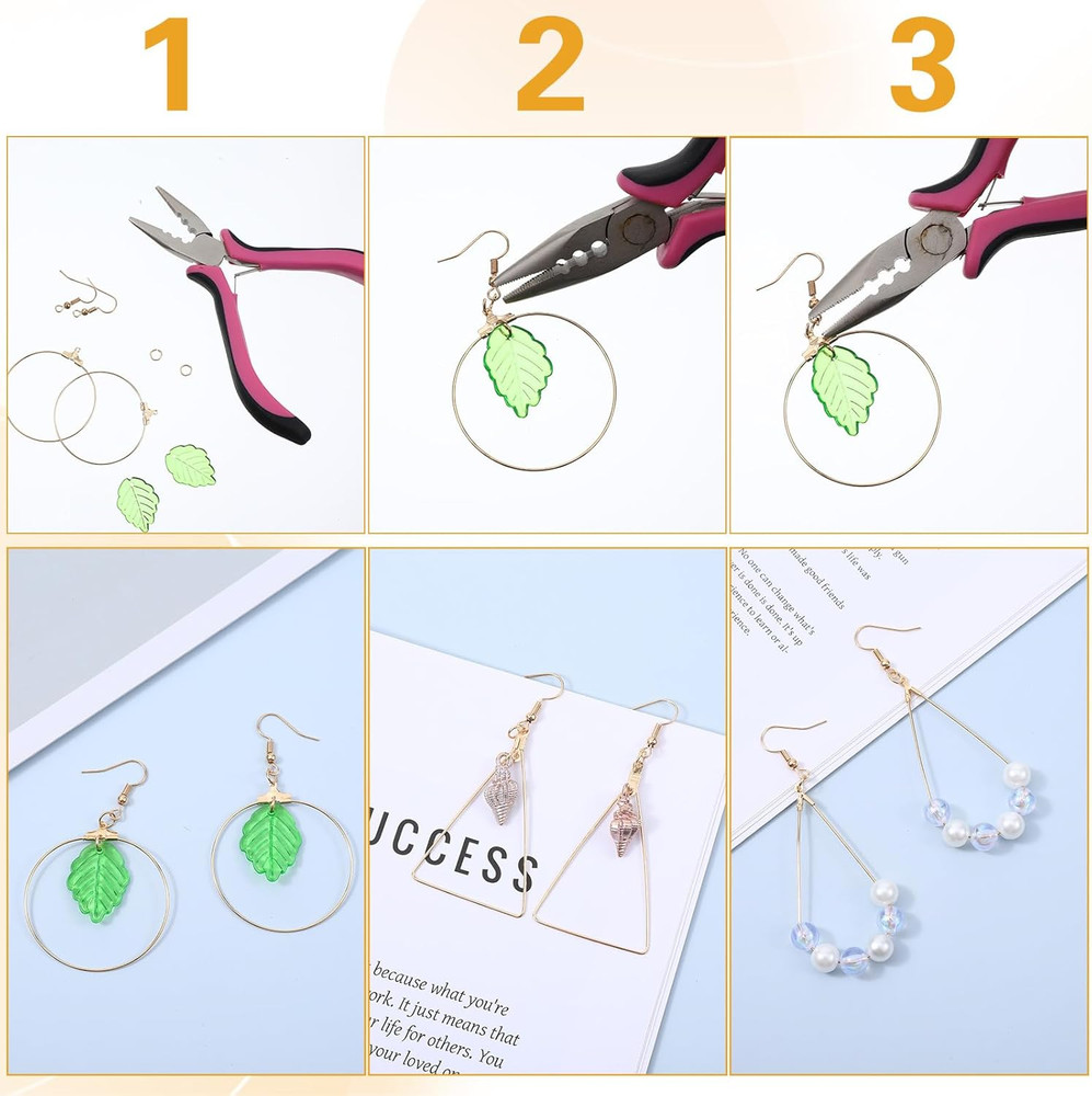 200 Pcs Earring Making Kit with Beading Hoop Earring Finding Component Accessori
