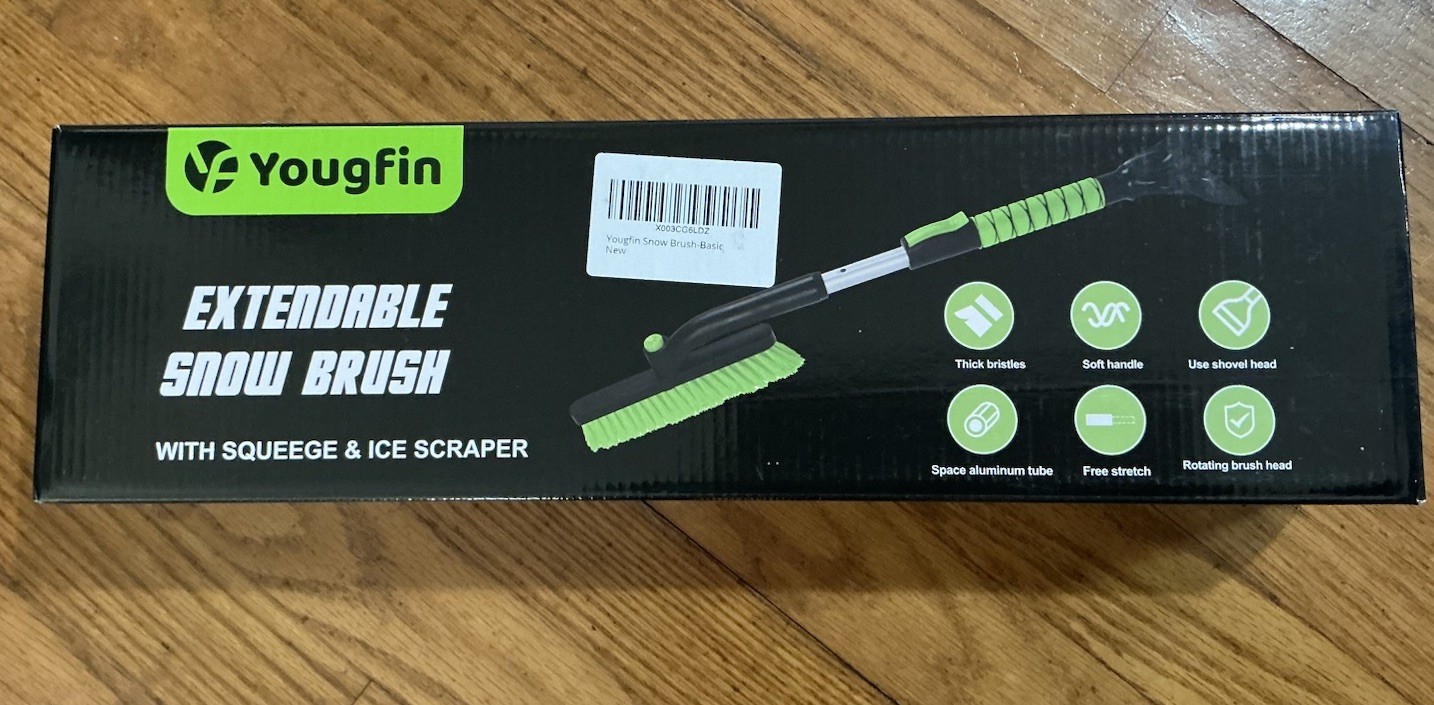YougfIn Snow Brush Extendable With Squeege & Ice Scraper