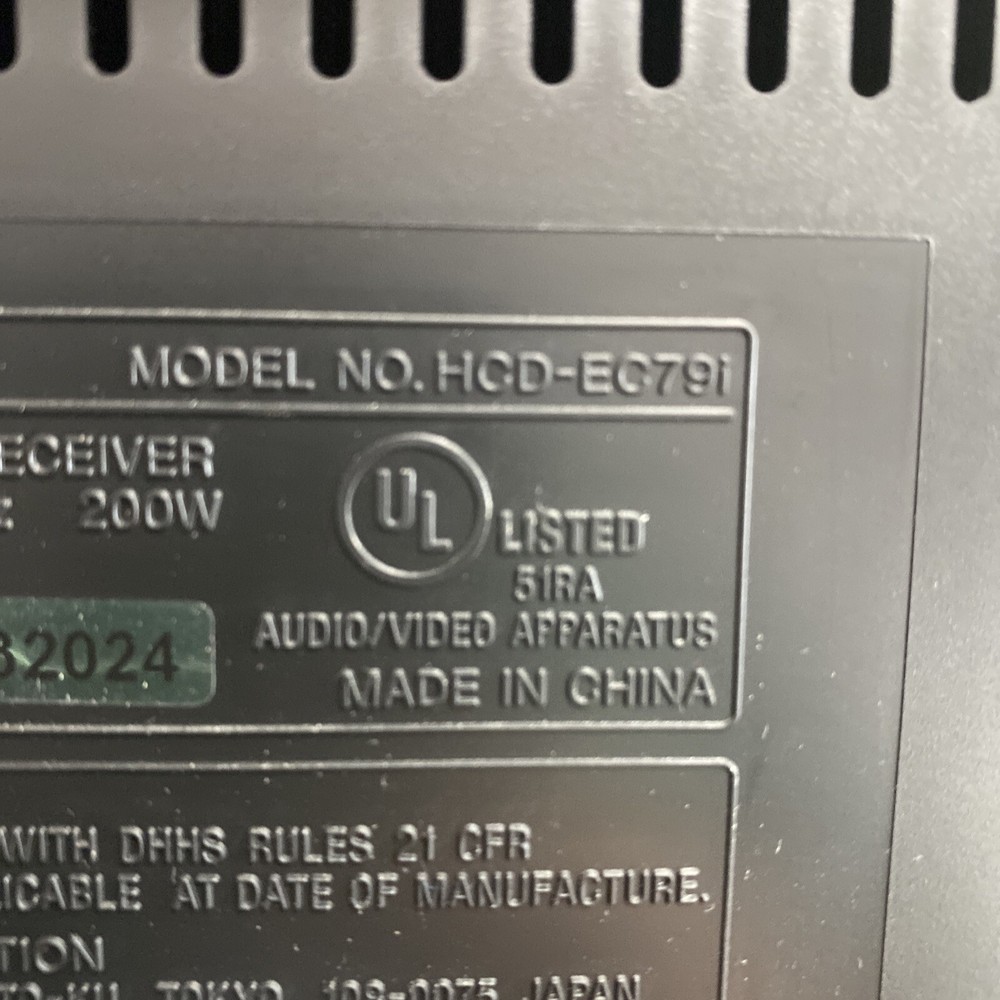 Sony HCD-EC79i CD & IPOD System w/ 2 Speakers SS-EC79 TESTED & WORKING