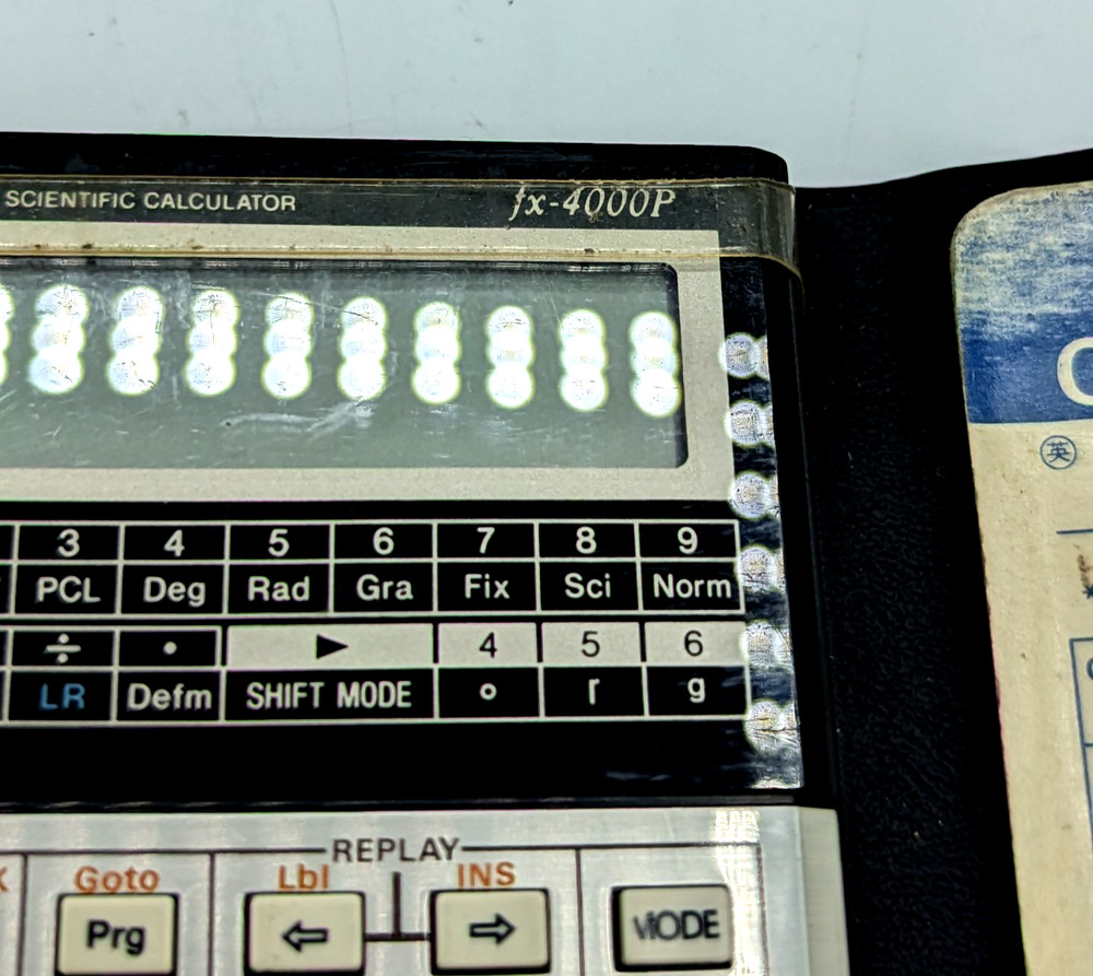 Vintage Casio FX-4000P Calculator with Case and Guide - New Batt - Tested & Work