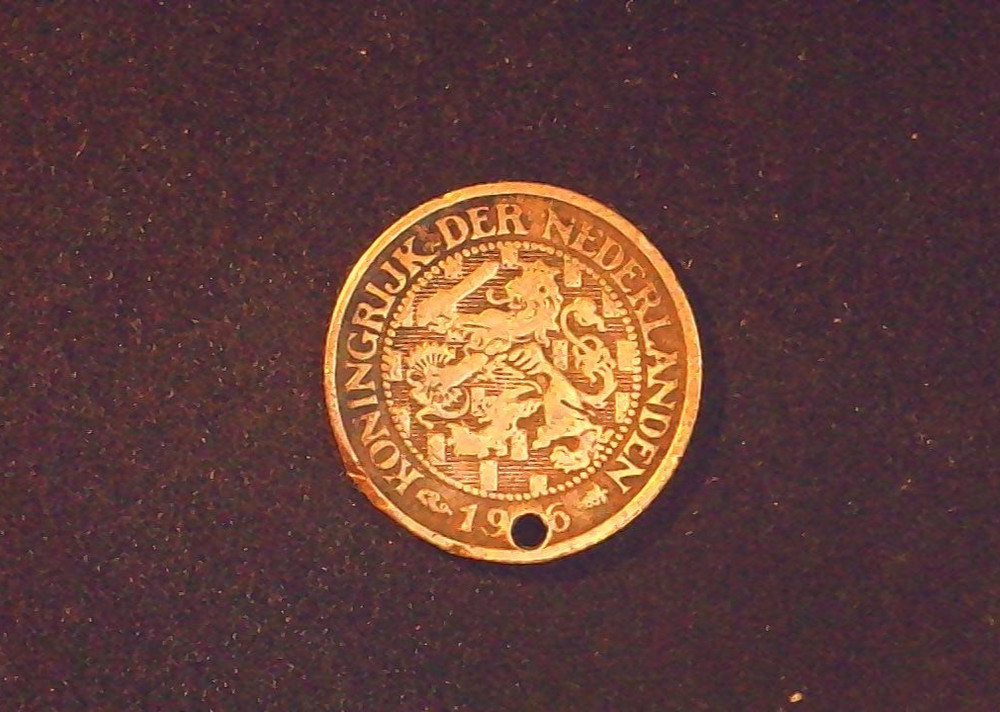 1906 ? Netherlands One Cent Bronze  Coin