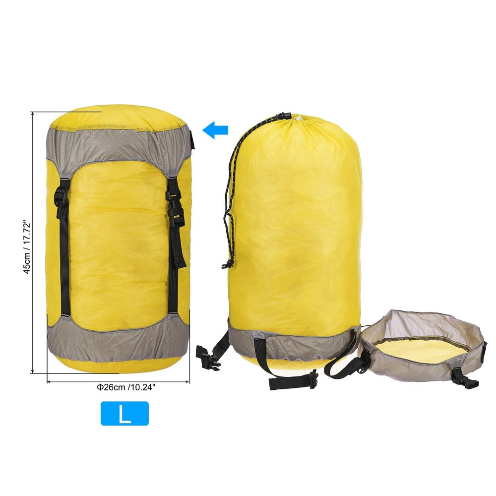 Compression Stuff Sack, 18L L Size Waterproof Sleeping Bag Storage Sack Yellow