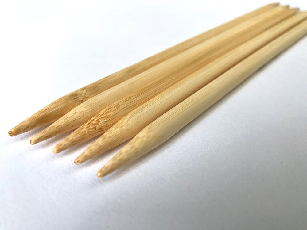 8" Bamboo double point knitting needles sizes pointed SELECT SIZE CRAFT CROCHET