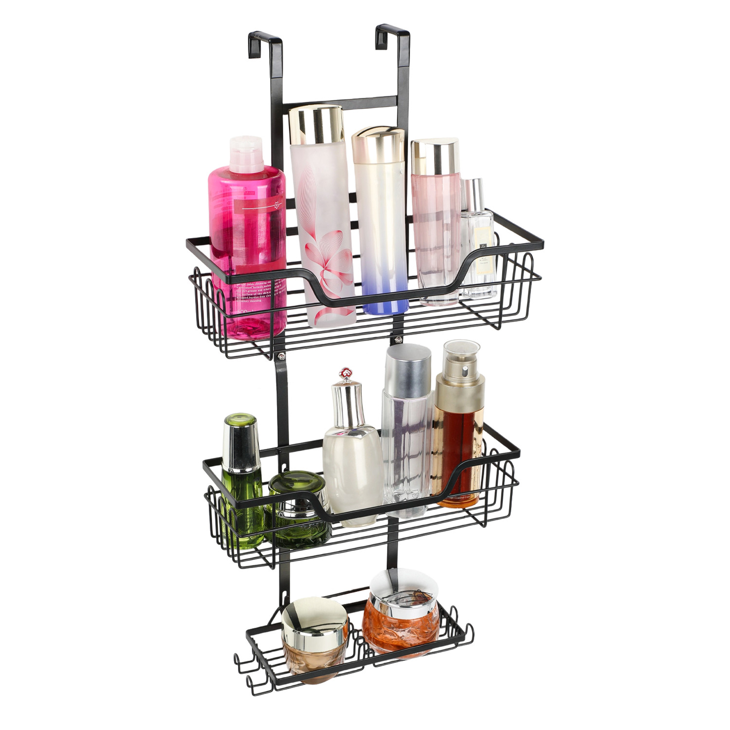 Over the Door Shower Caddy Hanging: Black Rustproof Shower Organizer