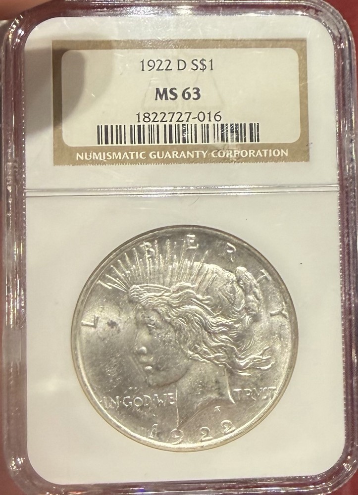 1922 D Peace Dollar NGC MS63