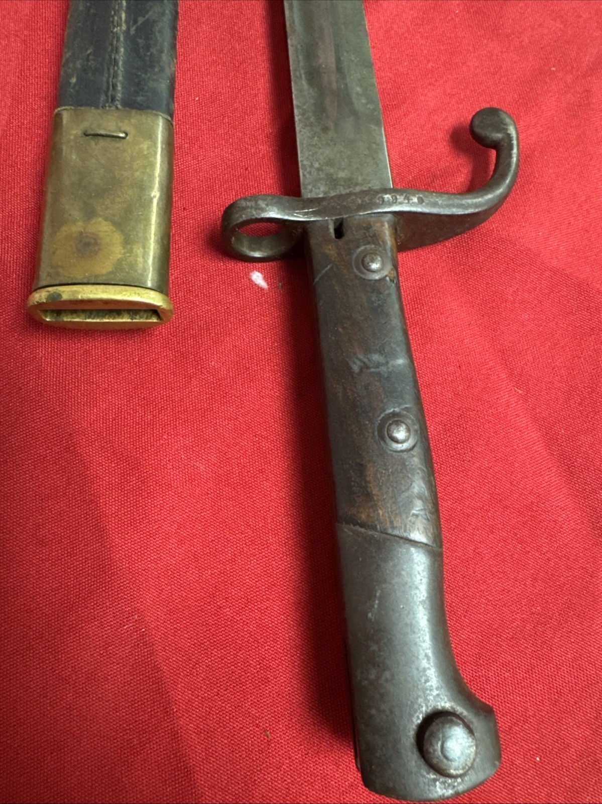 Alex Coppel Solingen Brazil M1908 Mauser Bayonet with Leather Scabbard A955