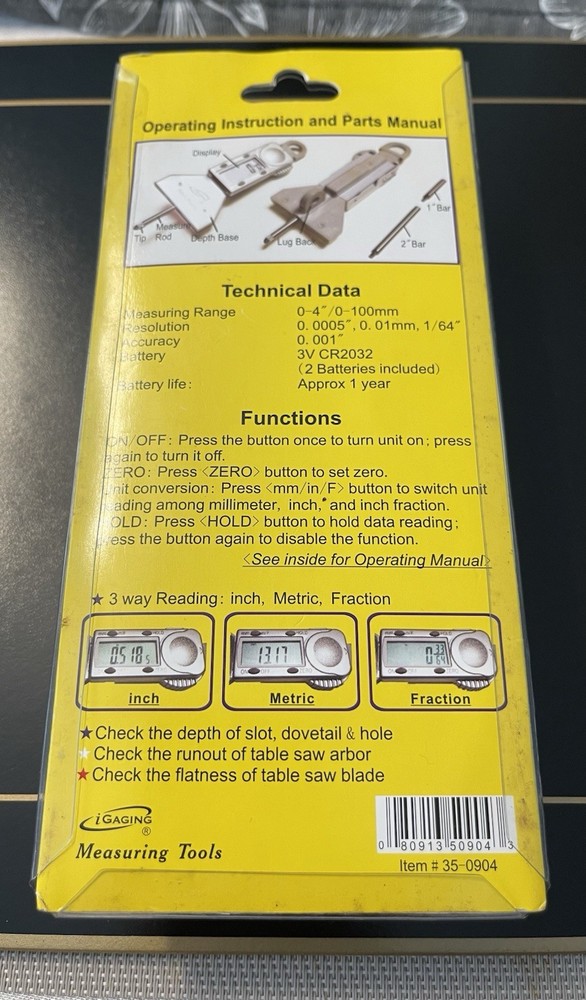 Mini depth gauge 0-4" + digital indicator electronic New
