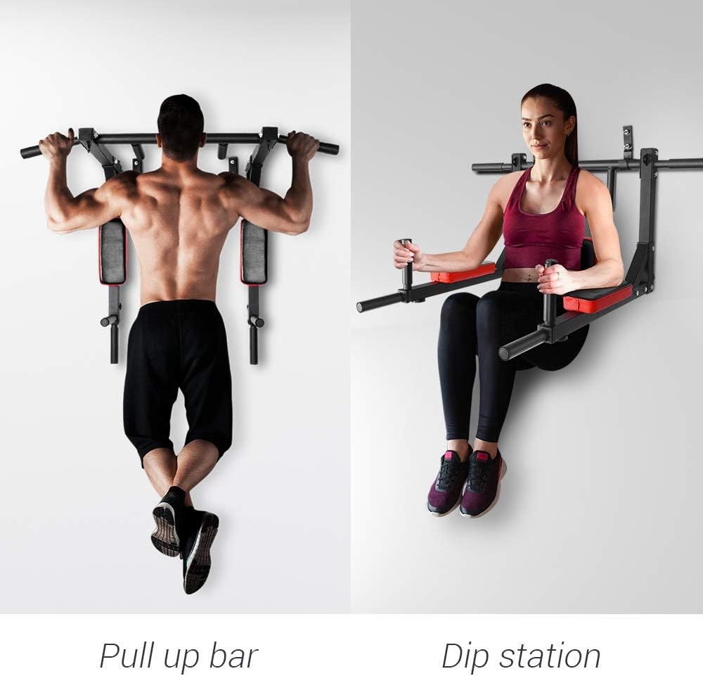 Multifunctional Wall Mounted Pull Up Bar Chin Up bar Dip Station