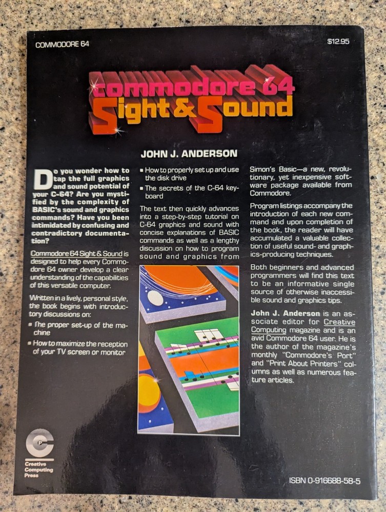 Vtg Commodore 64 Sight & Sound 1984 Computer Manual PB Book Creative Computing