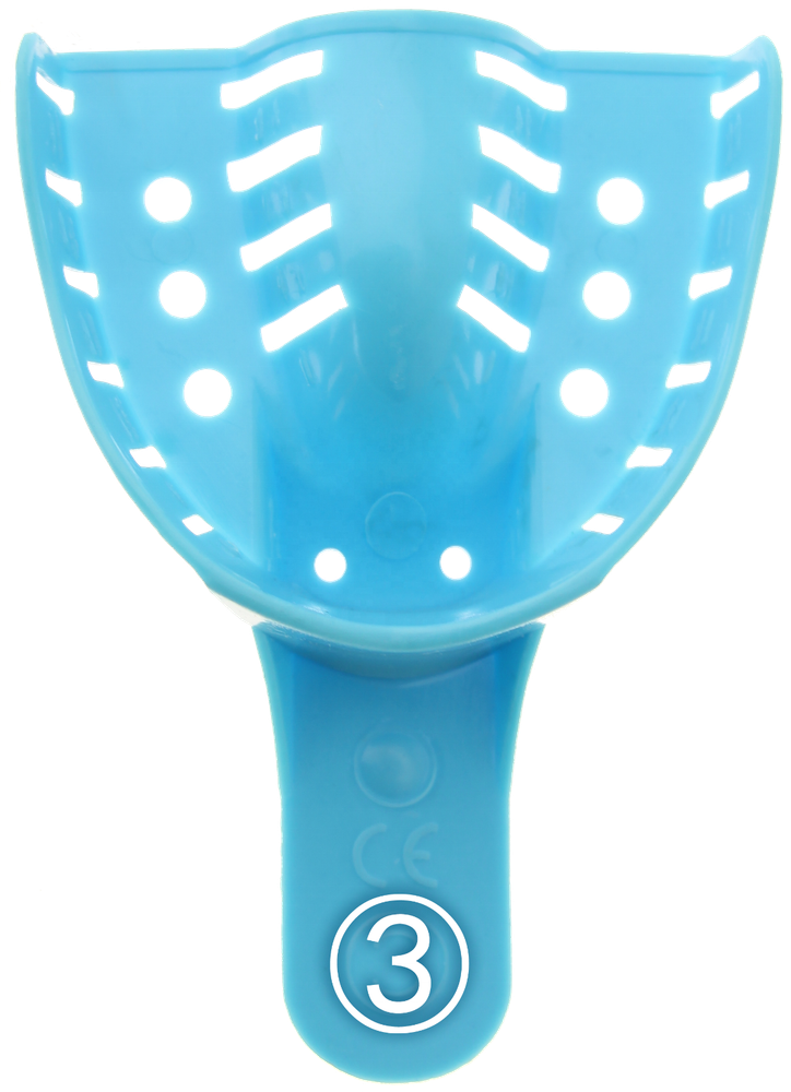 Dental Impression Trays Perforated Plastic Multiple Sizes Available 12/Bag