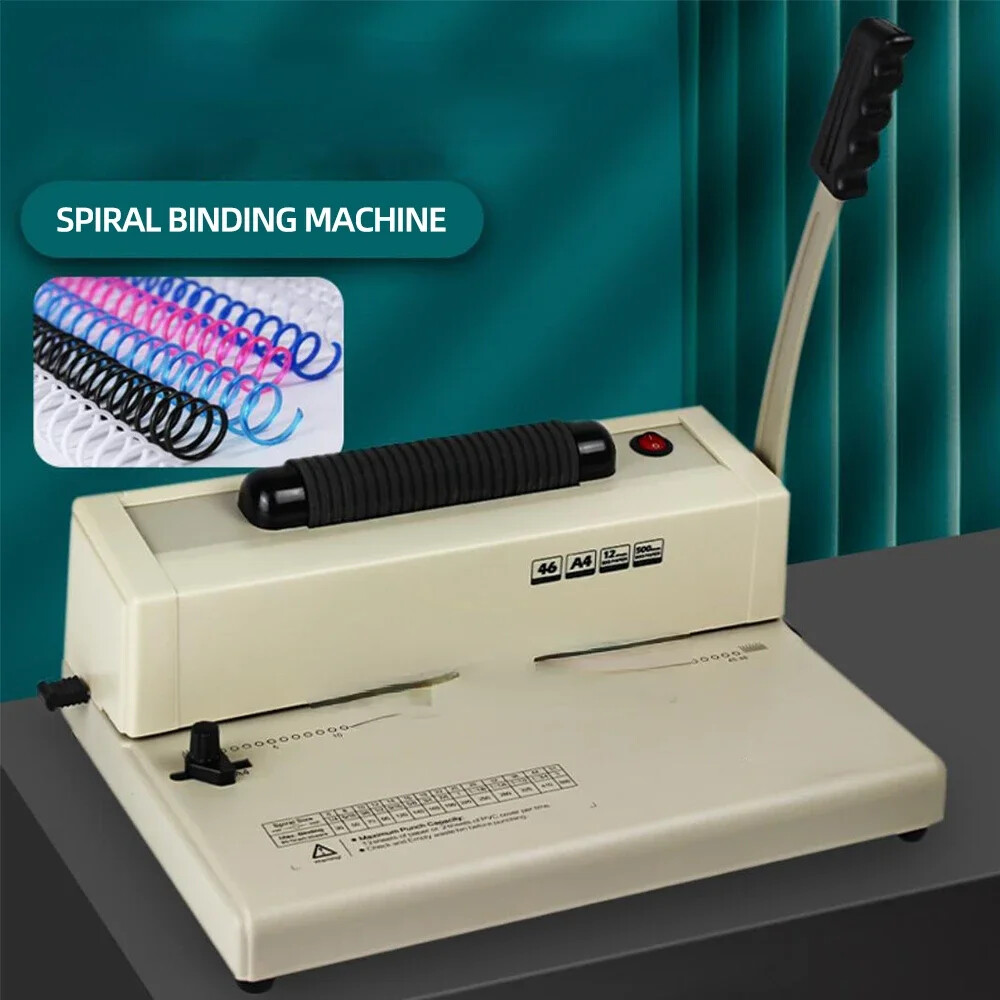 Electric spiral binding machine, A4 loose plastic text bid binding machine