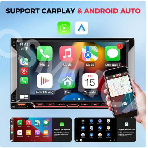 Android 12 Car Multimedia Player Bluetooth Double Din Audio/Video Mirror Link