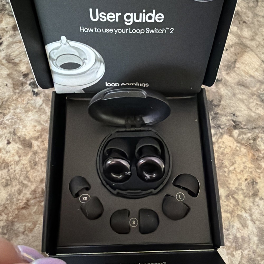 Loop Switch 2 Adjustable Ear Plugs, Black, Multiple Sizes - Brand New BOX OPENED