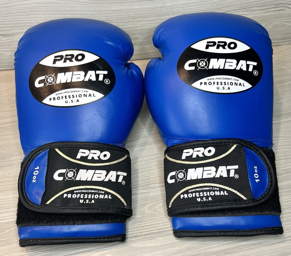 Pro Combat Boxing Kickboxing Training Gloves 10 oz Blue