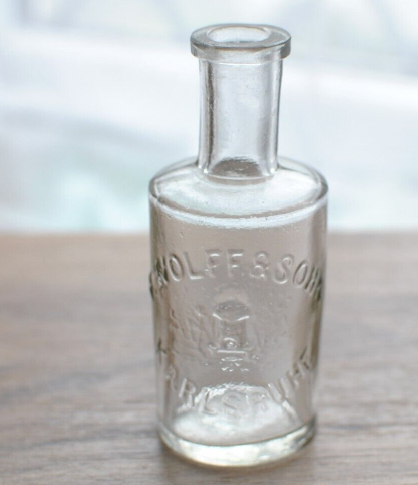 Very Nice Vintage GLASS BOTTLE /  F. WOLFE & SON