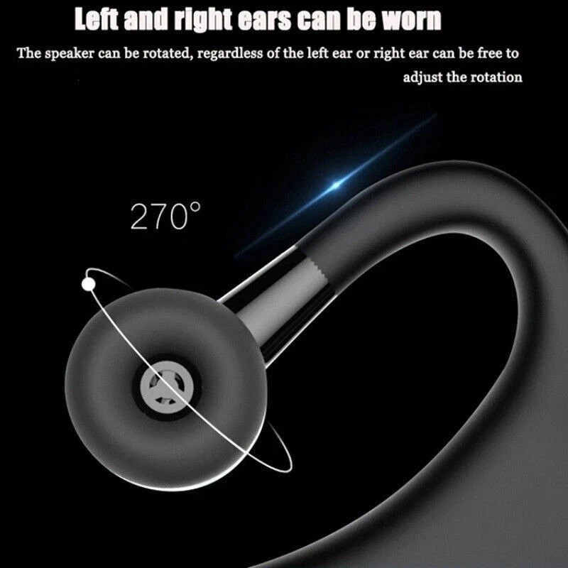 Bluetooth 5.0 Earpiece Wireless Headset Noise Cancelling Driving Trucker Earbuds