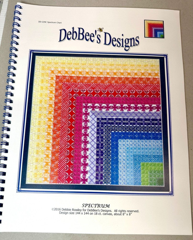 DebBee's Designs SPECTRUM Rainbow Canvaswork Chart Pattern Booklet Debbie Rowley