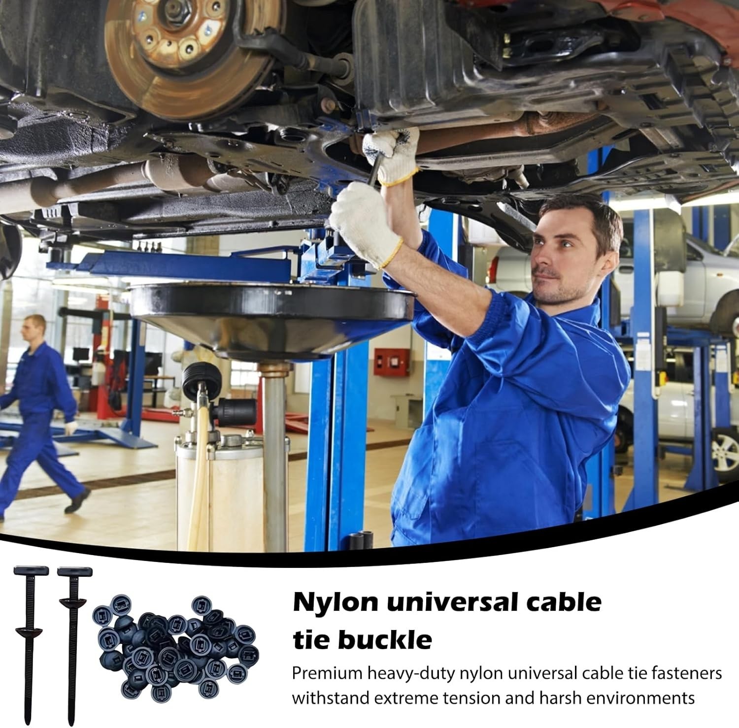 100 PCS Nylon Universal Cable Tie Buckle，Heavy Duty Self-Locking Zip Ties Holder