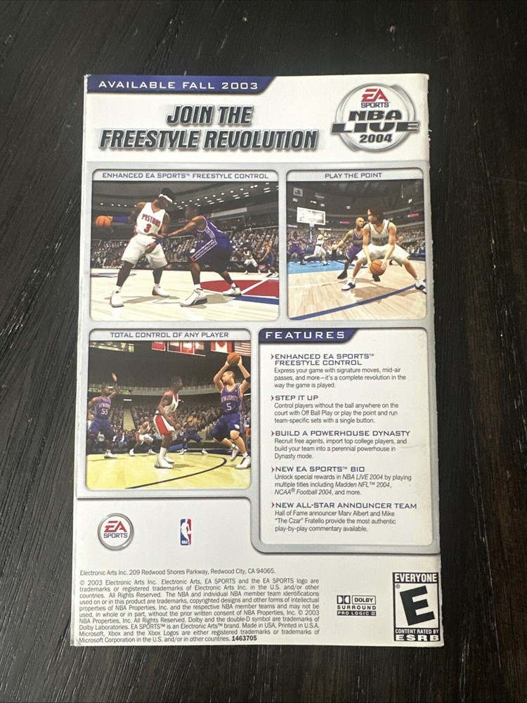 XBOX Manual Only Madden NFL 2004