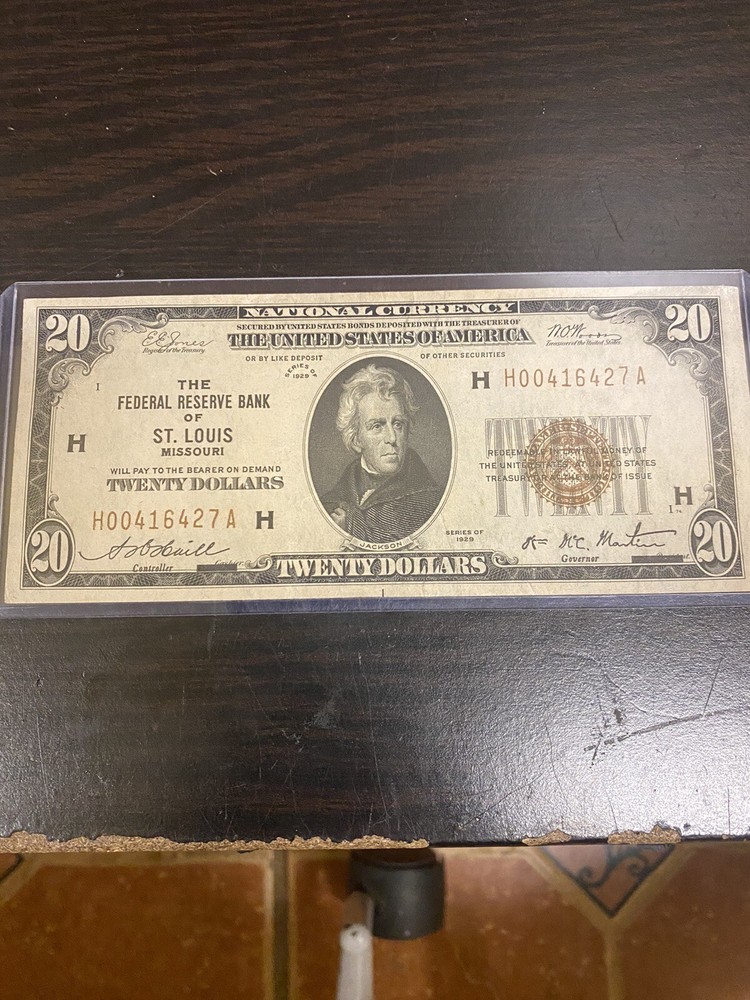 1929 $ 20 UNC HA Block