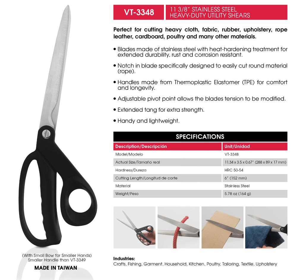 Vampire Tools VT-3348 vSHEARS 11 3/8" Kitchen Shears Heavy Duty Kitchen Scissors
