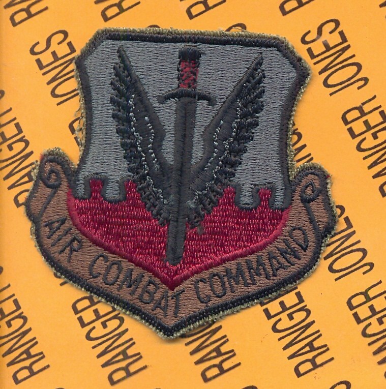USAF Air Force AAC Air Combat Command OD Green & Blue 3" patch c/e