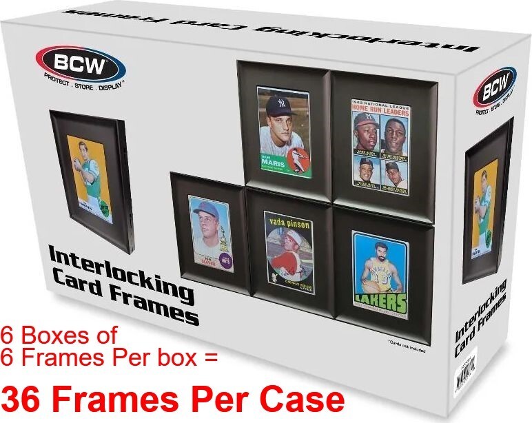 Case of 36 BCW Black Wall Mountable Interlocking Trading Card Display Frames