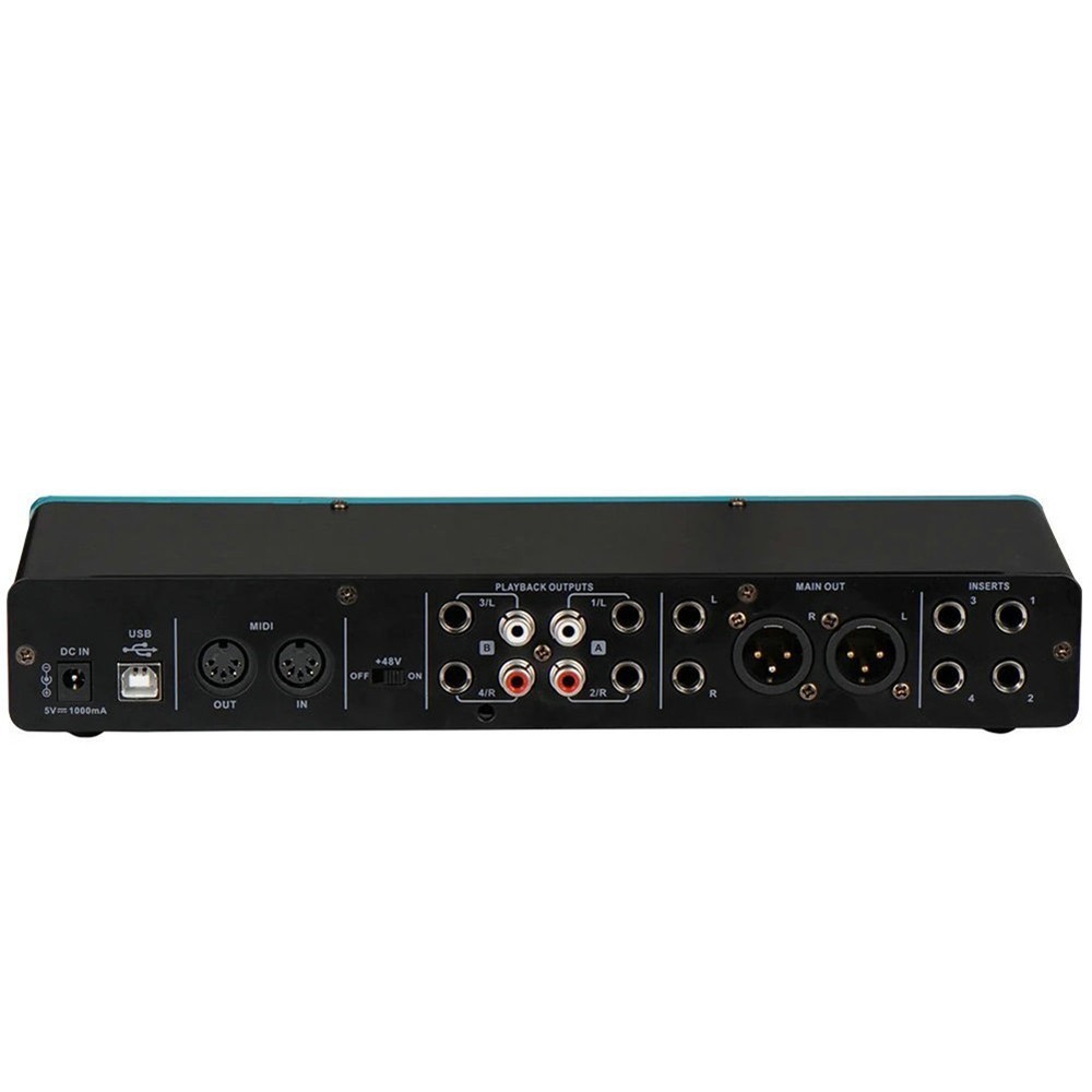 USB Audio Interface with 4x4 Input Output and Mic Preamplifier for Studios