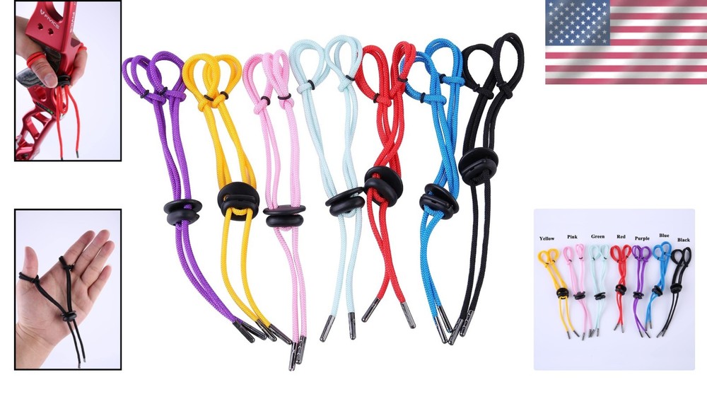Durable Vivid Red Archery Finger Sling - Adjustable Handmade Accessory for Bows
