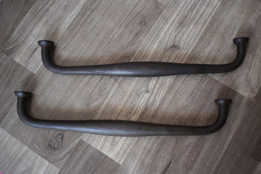 Victorian Handmade iron Big Gate door cabinet screen handles pull rustic 2 pic