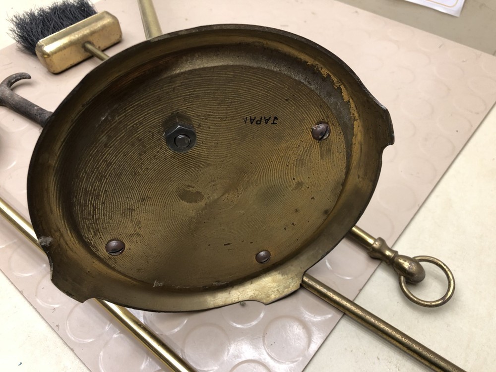 Vintage BRASS FIREPLACE TOOL SET - Japan