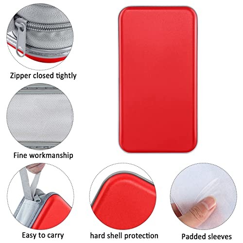 CD Case Holder, 80 Capacity CD/DVD Case Holders Wallet Hard Plastic CD DVD Red