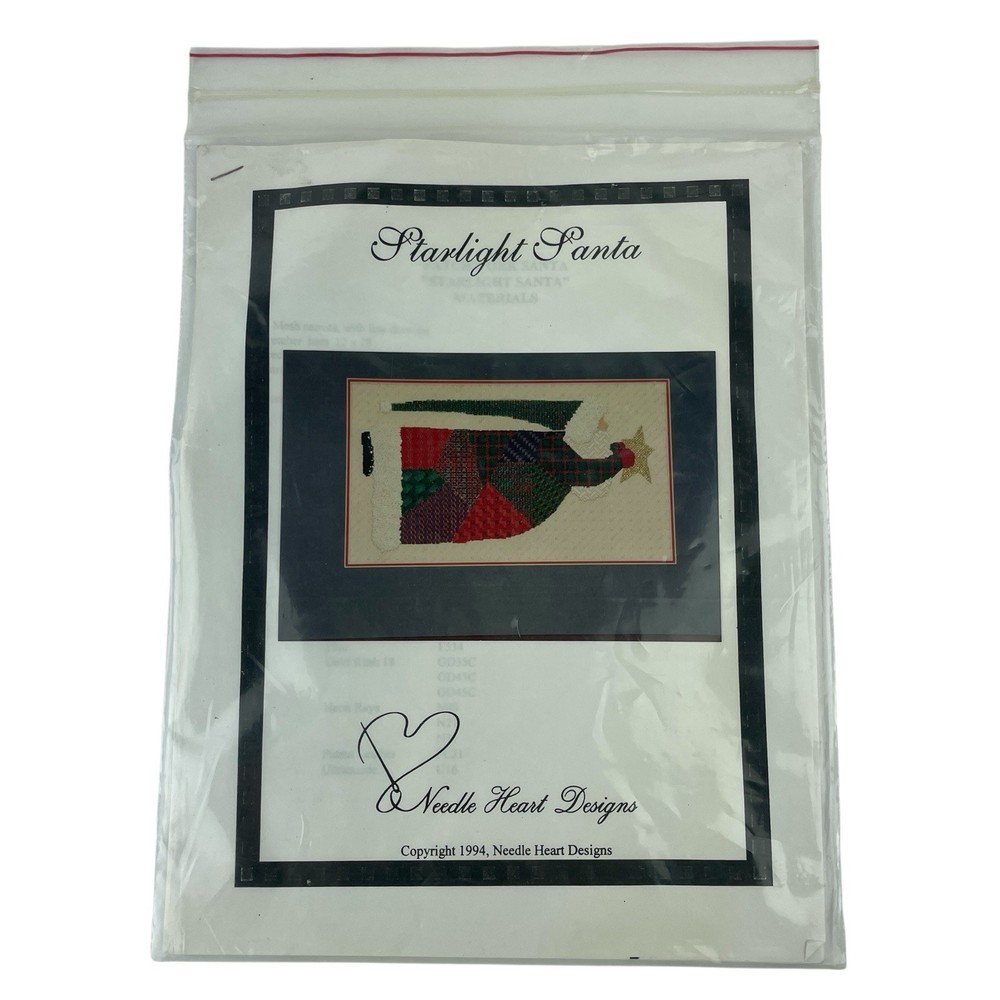 Needle Heart Designs Needlepoint Pattern Starlight Santa Wall Hanging
