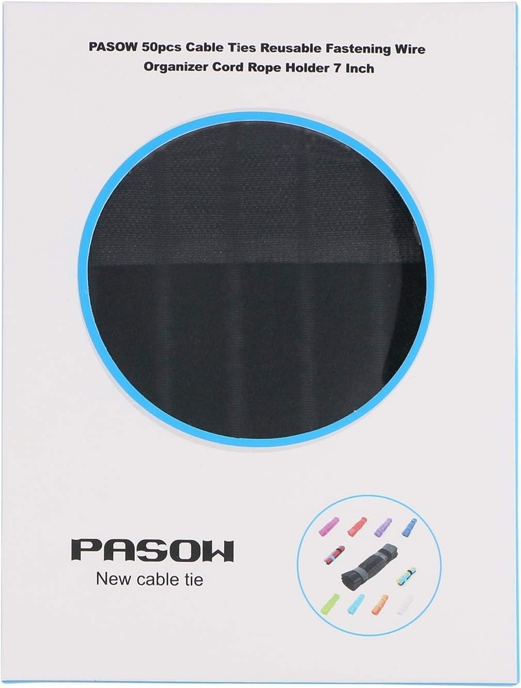 Strong 7 Inch Reusable Cable Ties - 50-Pack for All Your Organization Needs