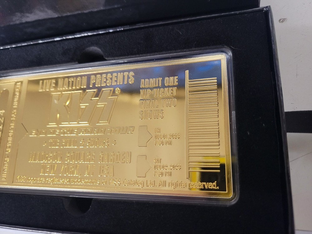 KISS END OF THE ROAD MSG GOLD TICKET 24k GOLD PLATED 12/2/23 SOLD OUT LAST SHOW