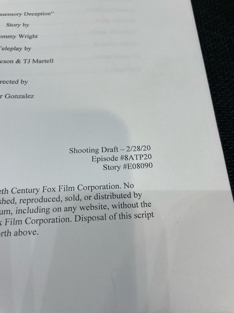 “Last Man Standing” Authentic Tv script Used On Set. "Extrasensory Deception"