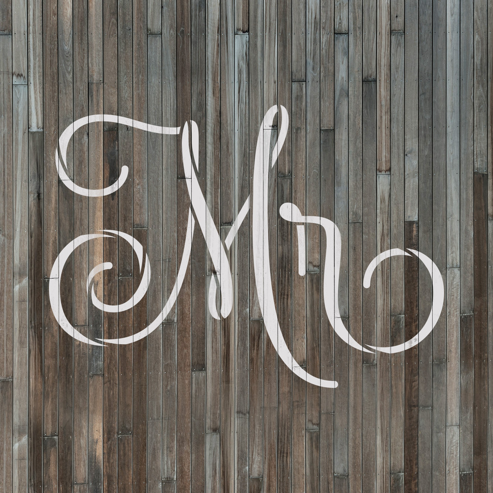 Mr Wedding Label Stencil
