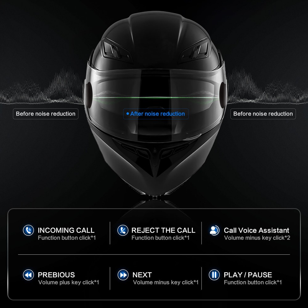 4X FX4 1KM Motorcycle Helmet Interphone 4Way Bluetooth Intercom Headset Wireless