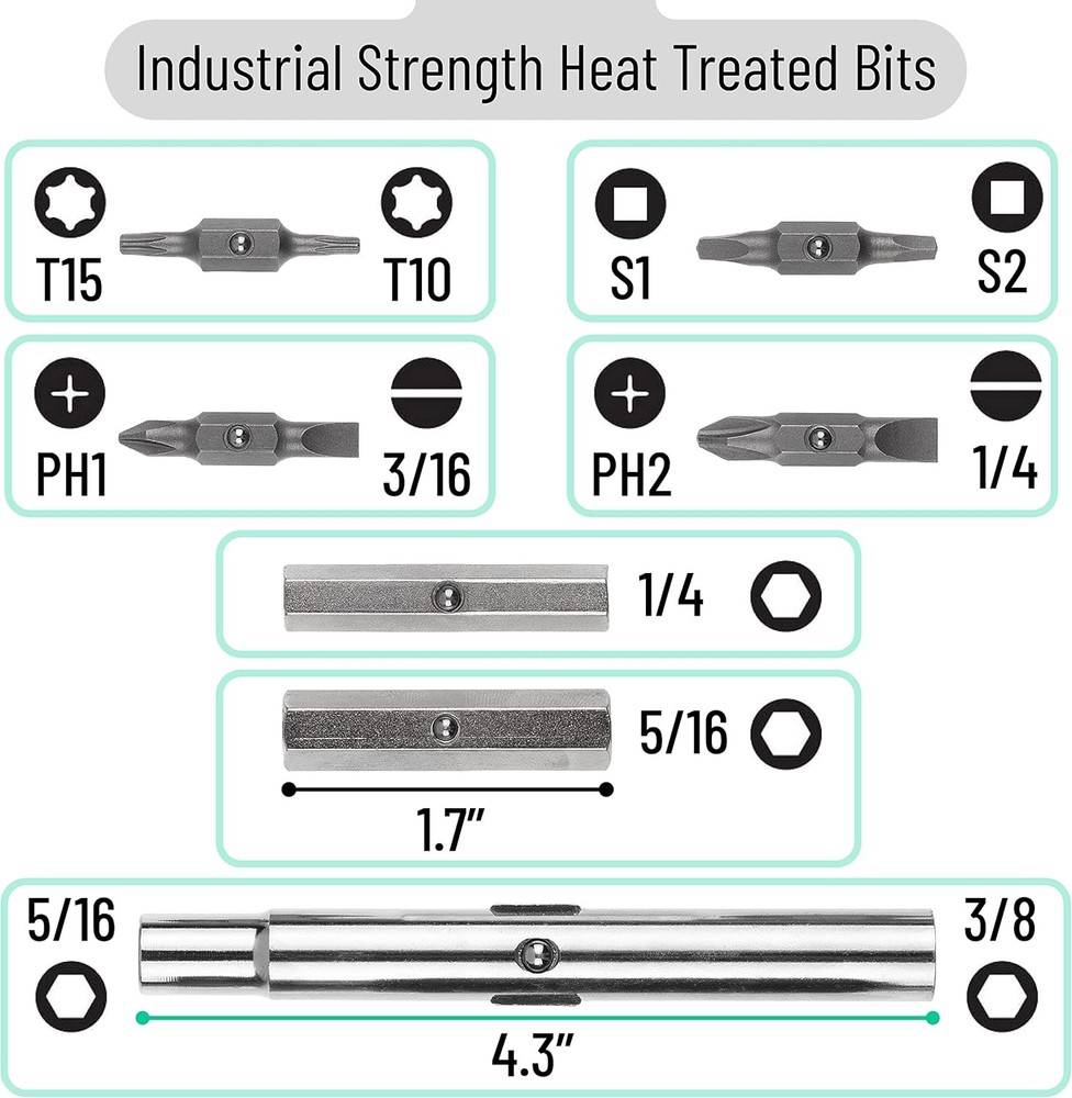 11 in 1 Multi Bit Screwdriver Nut Driver Multitool