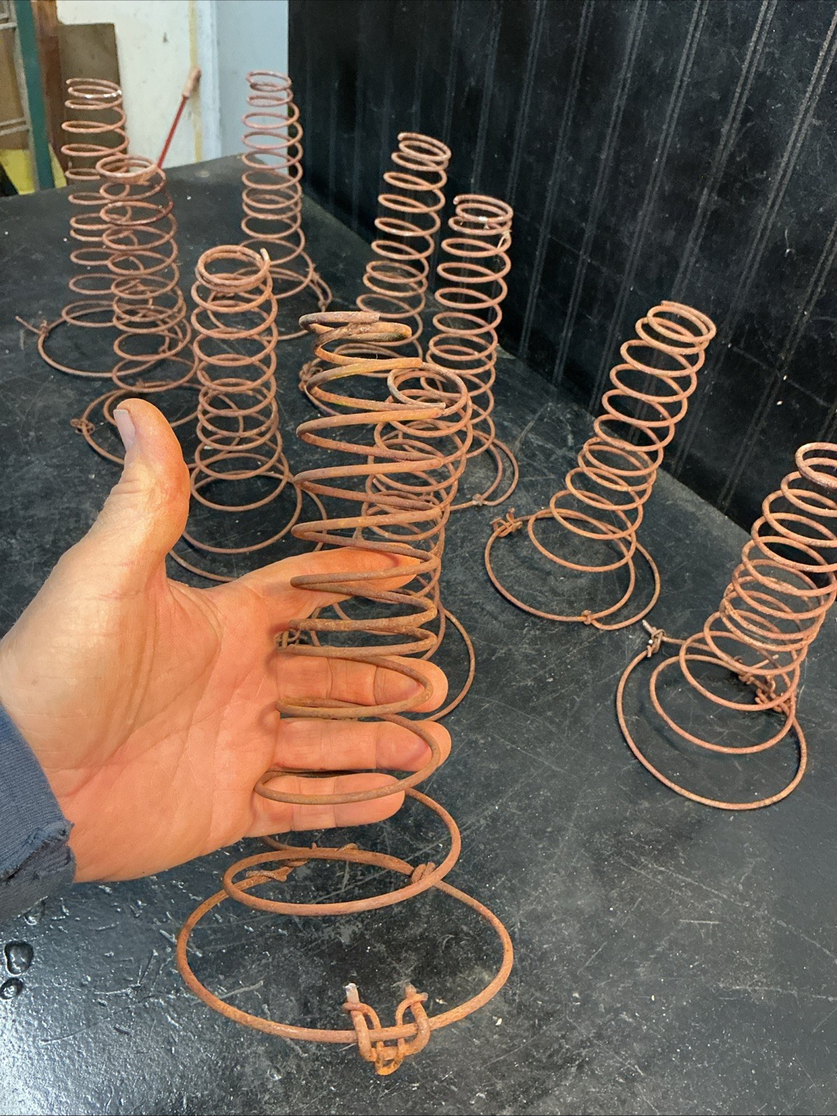 10pc Vintage Rusty Tornado Steel Furniture Bed Springs Lg 9in Size Free Shipping