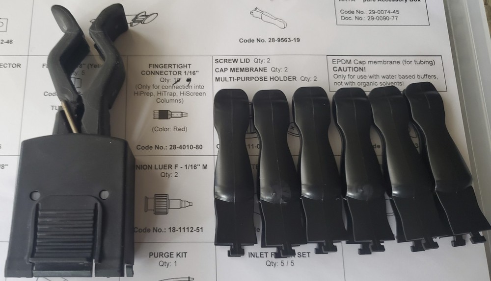 AKTA Pure Accessory Box + 5 Extra Column Holders, missing 1 Filter Holder.